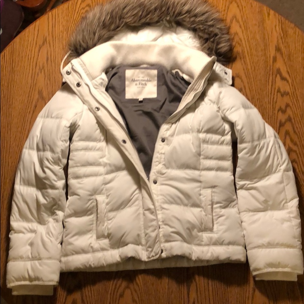 Abercrombie & Fitch White Winter Jacket